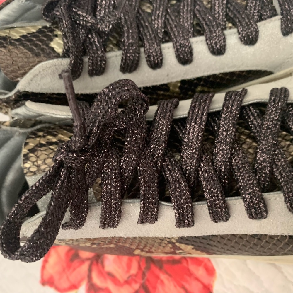 New P448 Star Gold Brown Shimmer Python High Top … - image 7